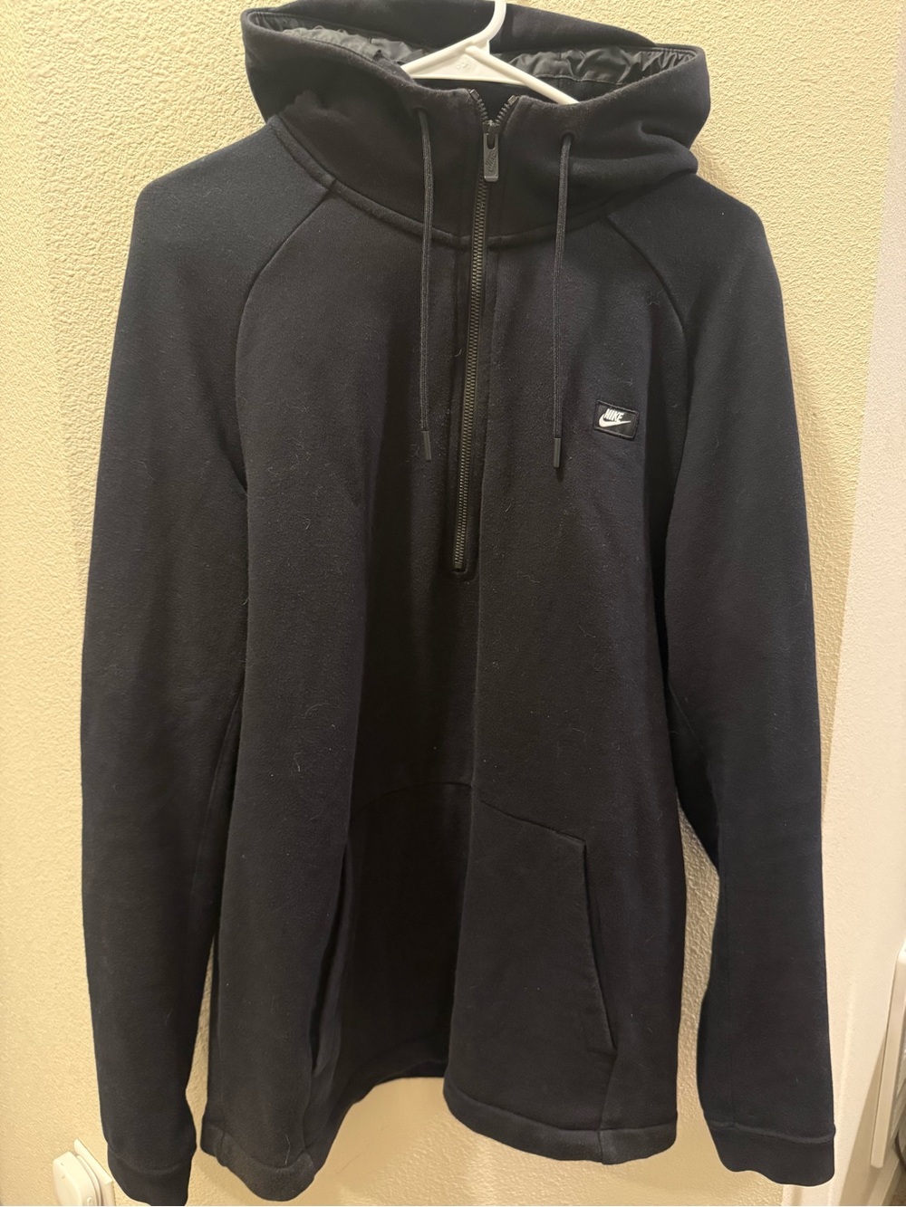 Nike y2k Men’s Black Quarter Zip Hooded Sweatshirt